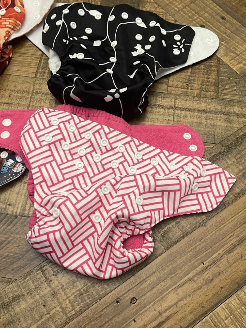 Baby reusable cloth diapers-adjustable snap closures to grow with a baby